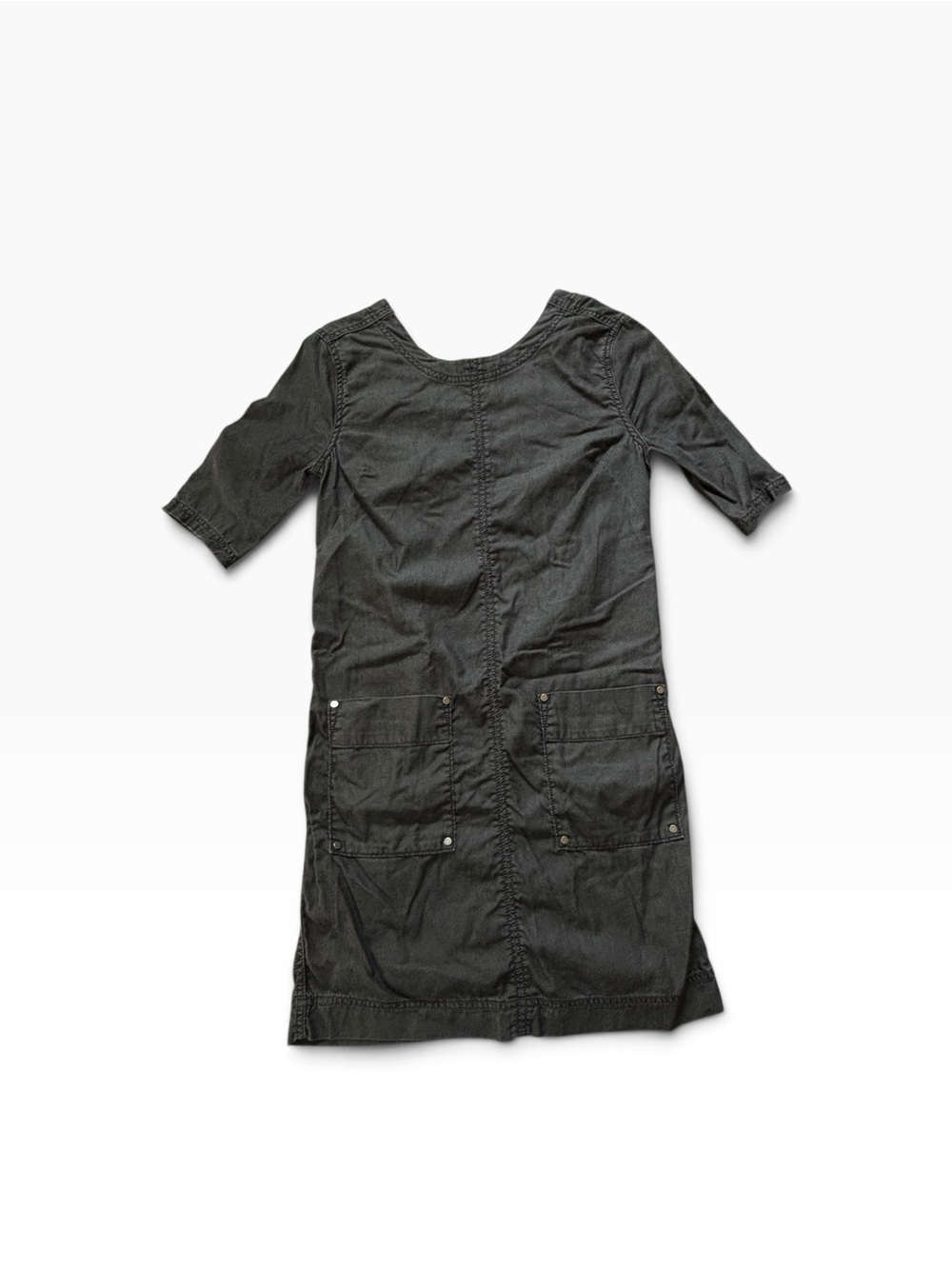 Brooklyn Industries Dark Gray Short Sleeve Utility Midi Dress